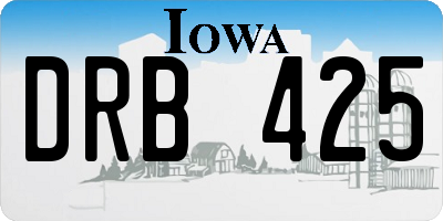 IA license plate DRB425