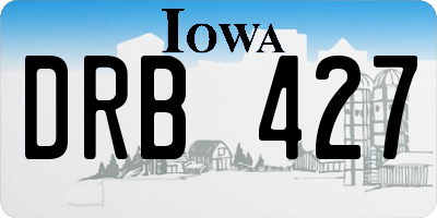 IA license plate DRB427
