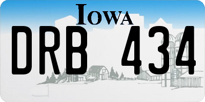 IA license plate DRB434