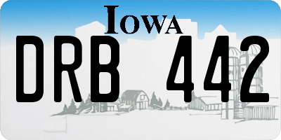 IA license plate DRB442