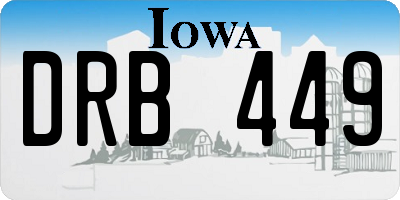 IA license plate DRB449