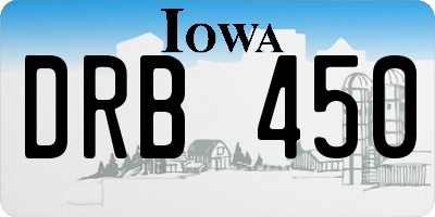 IA license plate DRB450