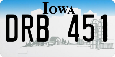 IA license plate DRB451