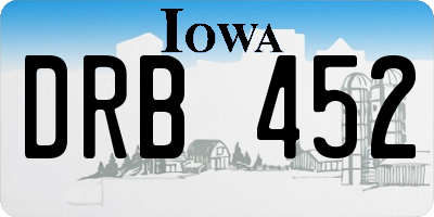 IA license plate DRB452