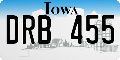 IA license plate DRB455