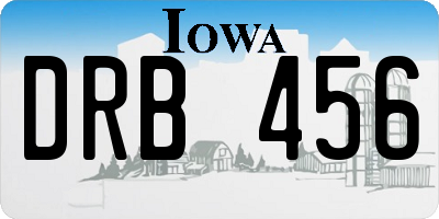 IA license plate DRB456