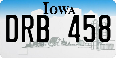 IA license plate DRB458