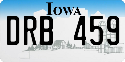IA license plate DRB459
