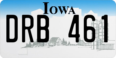 IA license plate DRB461