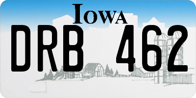 IA license plate DRB462