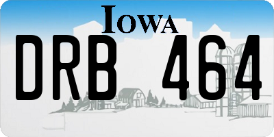 IA license plate DRB464