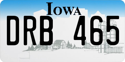 IA license plate DRB465