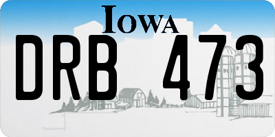 IA license plate DRB473