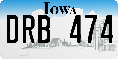 IA license plate DRB474
