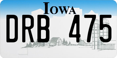 IA license plate DRB475