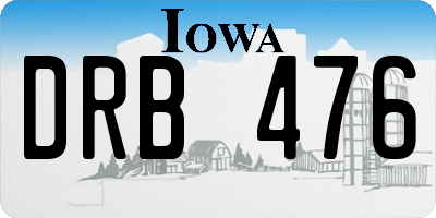 IA license plate DRB476
