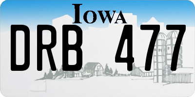 IA license plate DRB477