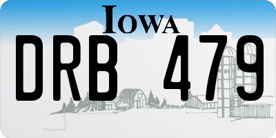 IA license plate DRB479