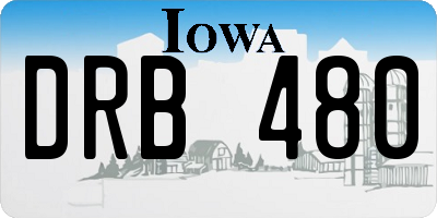 IA license plate DRB480