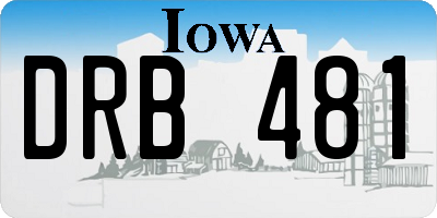 IA license plate DRB481