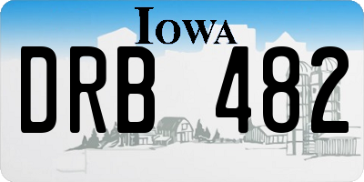 IA license plate DRB482