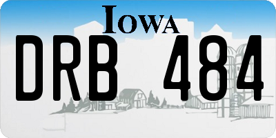 IA license plate DRB484