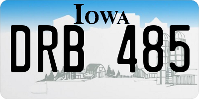 IA license plate DRB485
