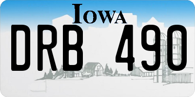 IA license plate DRB490