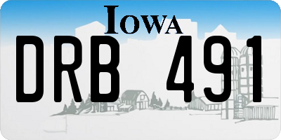 IA license plate DRB491