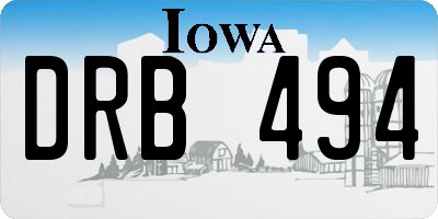 IA license plate DRB494