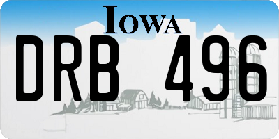 IA license plate DRB496
