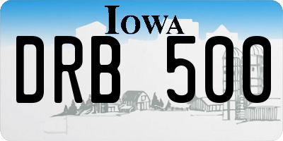 IA license plate DRB500