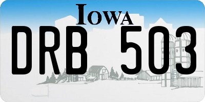 IA license plate DRB503