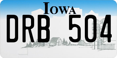 IA license plate DRB504