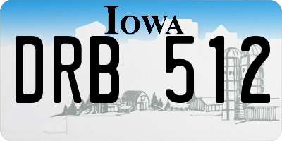 IA license plate DRB512