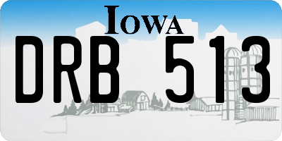 IA license plate DRB513