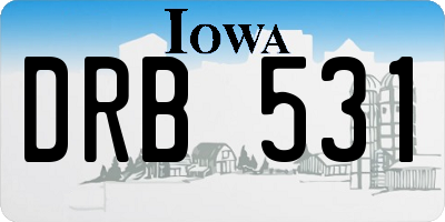 IA license plate DRB531