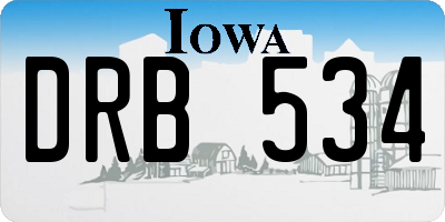 IA license plate DRB534