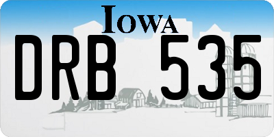 IA license plate DRB535