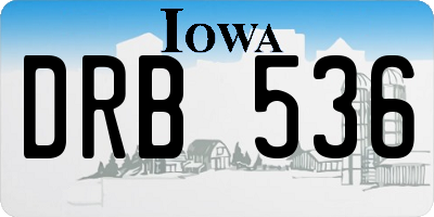 IA license plate DRB536