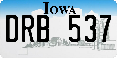 IA license plate DRB537