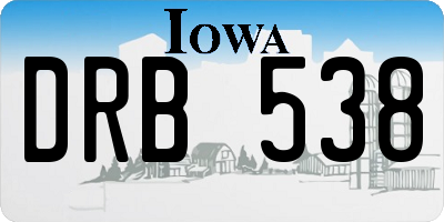 IA license plate DRB538