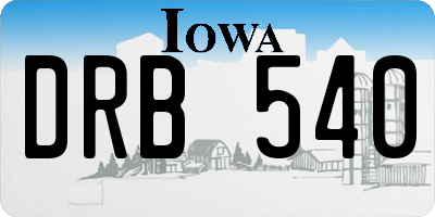 IA license plate DRB540