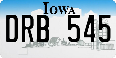 IA license plate DRB545