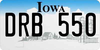 IA license plate DRB550
