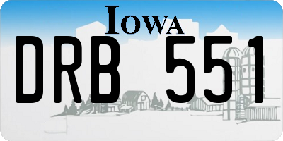 IA license plate DRB551