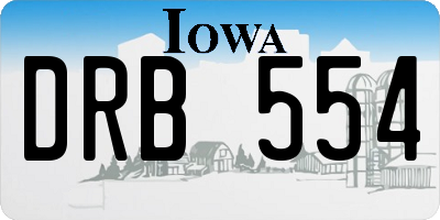 IA license plate DRB554