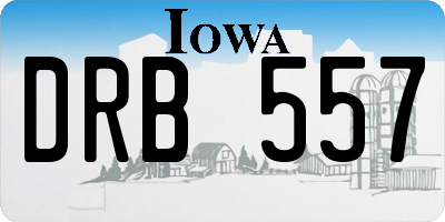 IA license plate DRB557
