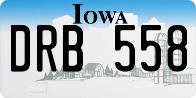IA license plate DRB558