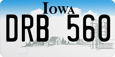 IA license plate DRB560